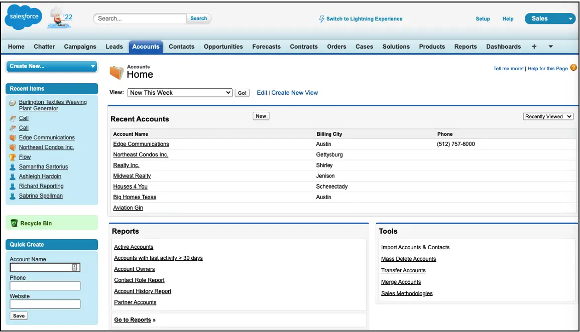 Salesforce Classic 
