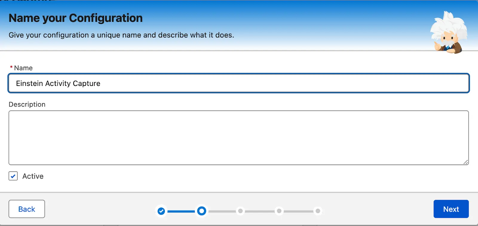 Enter a name for your EAC configuration, and click Next.